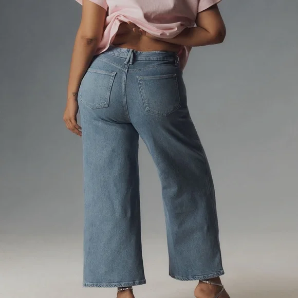 Good American Good Skate Soft-Tech High-Rise Crop Wide-Leg Jeans - Picture 8 of 8